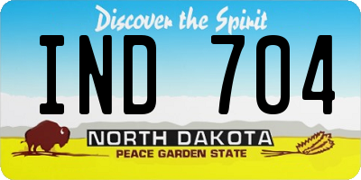 ND license plate IND704