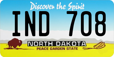 ND license plate IND708