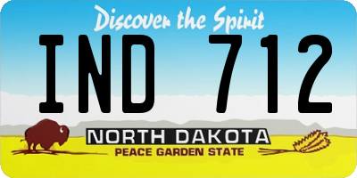 ND license plate IND712