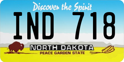 ND license plate IND718