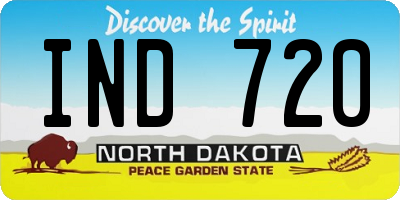 ND license plate IND720