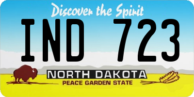 ND license plate IND723