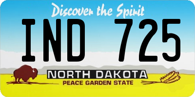 ND license plate IND725