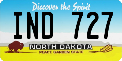 ND license plate IND727