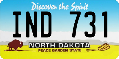 ND license plate IND731