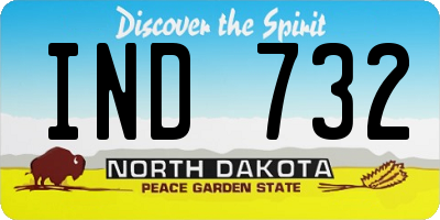 ND license plate IND732