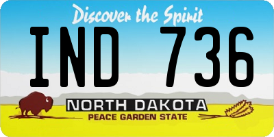 ND license plate IND736