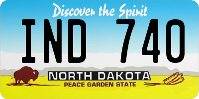 ND license plate IND740