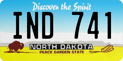 ND license plate IND741