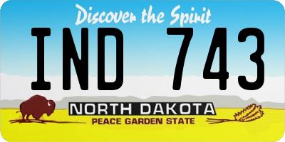 ND license plate IND743