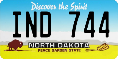 ND license plate IND744