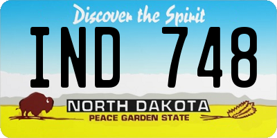 ND license plate IND748
