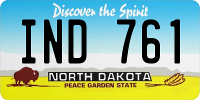 ND license plate IND761