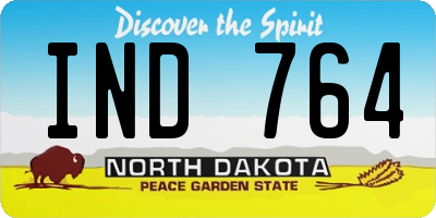 ND license plate IND764