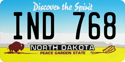 ND license plate IND768