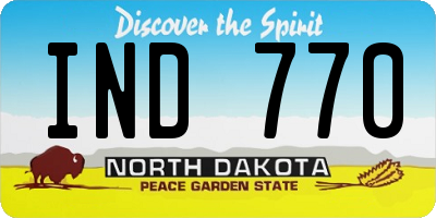 ND license plate IND770