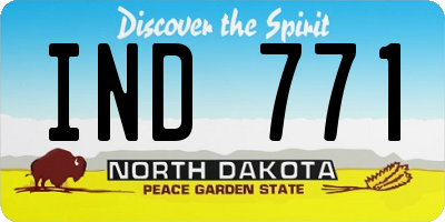 ND license plate IND771