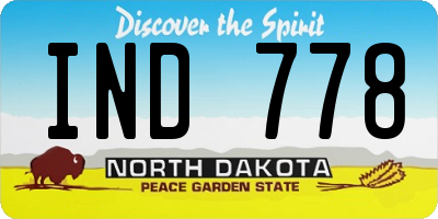 ND license plate IND778