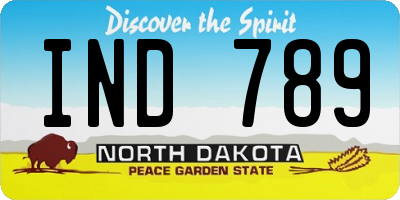 ND license plate IND789