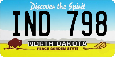 ND license plate IND798