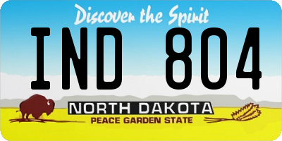 ND license plate IND804