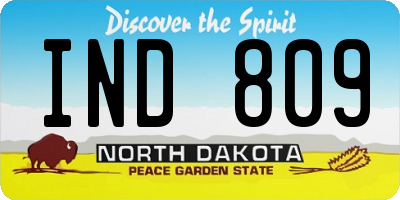 ND license plate IND809