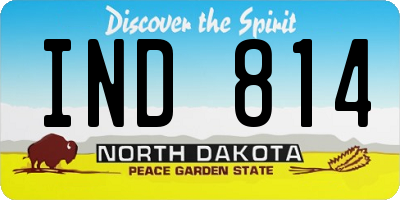 ND license plate IND814