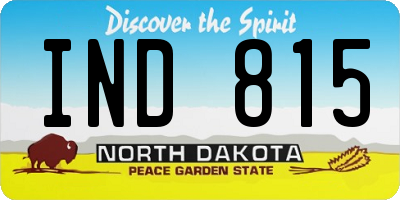 ND license plate IND815