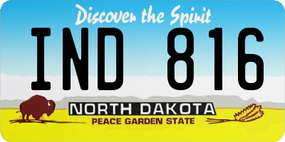 ND license plate IND816