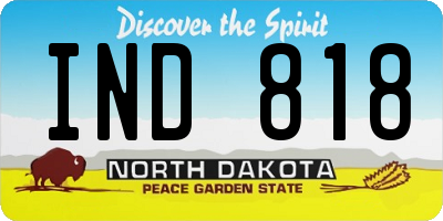 ND license plate IND818