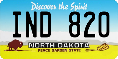 ND license plate IND820