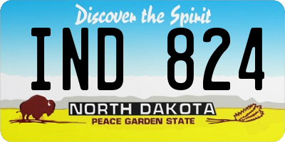 ND license plate IND824