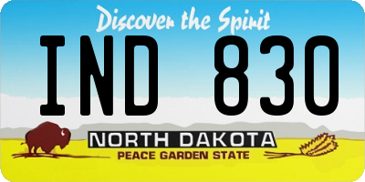 ND license plate IND830