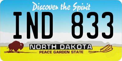 ND license plate IND833