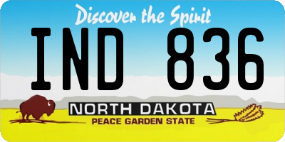 ND license plate IND836