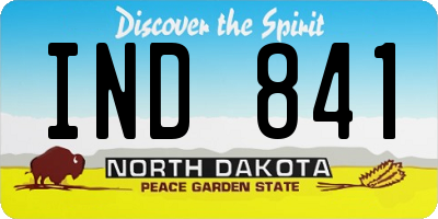 ND license plate IND841