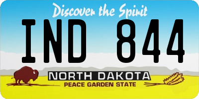 ND license plate IND844
