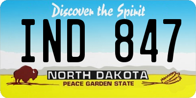 ND license plate IND847