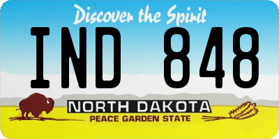 ND license plate IND848