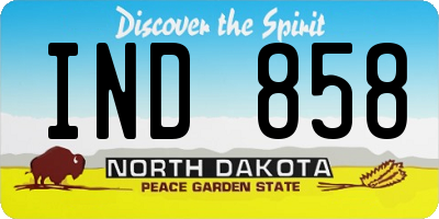 ND license plate IND858