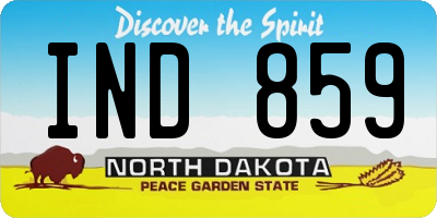 ND license plate IND859