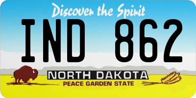 ND license plate IND862
