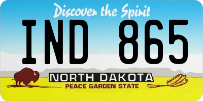 ND license plate IND865