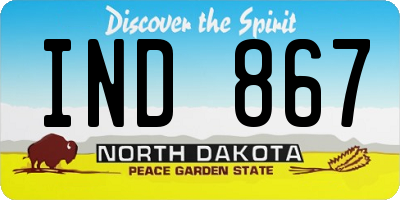 ND license plate IND867