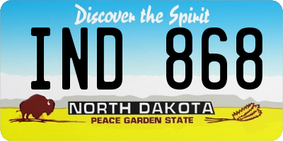 ND license plate IND868