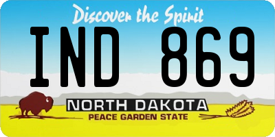 ND license plate IND869