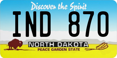 ND license plate IND870