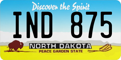 ND license plate IND875