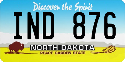 ND license plate IND876