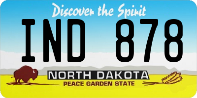 ND license plate IND878
